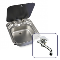 Dometic VA8006 Square Sink with Glass Lid and Hot & Cold Tap