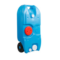 Weisshorn 40L Portable Water Tank with Wheels - Blue