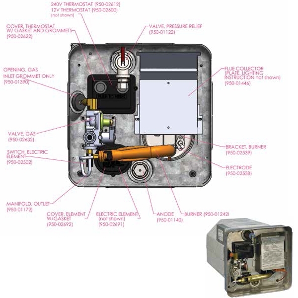 Airxcel Suburban Rv Hot Water Heater Parts