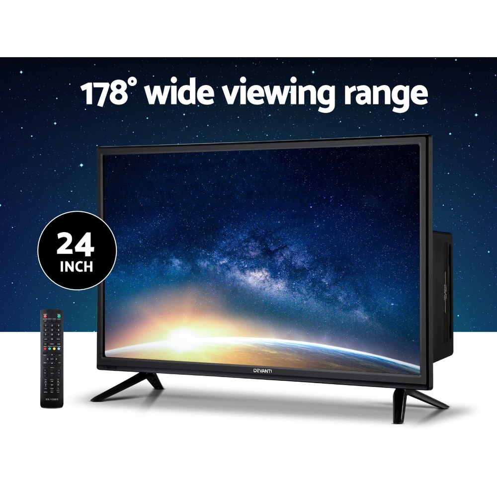 Devanti 24" Inch LED TV Combo Built-In DVD Player DC 12V Caravan