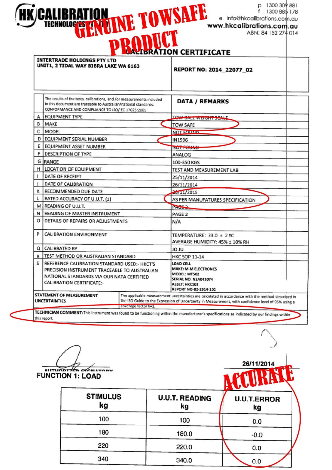 TOWSAFE TOW BALL WEIGHT SCALES. MHBWS Towsafe Caravan RV Camping
