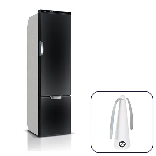 Vitrifrigo Slim 150 CHR 140 Litre 12/24V Black Compressor Fridge Freezer with Chromelock