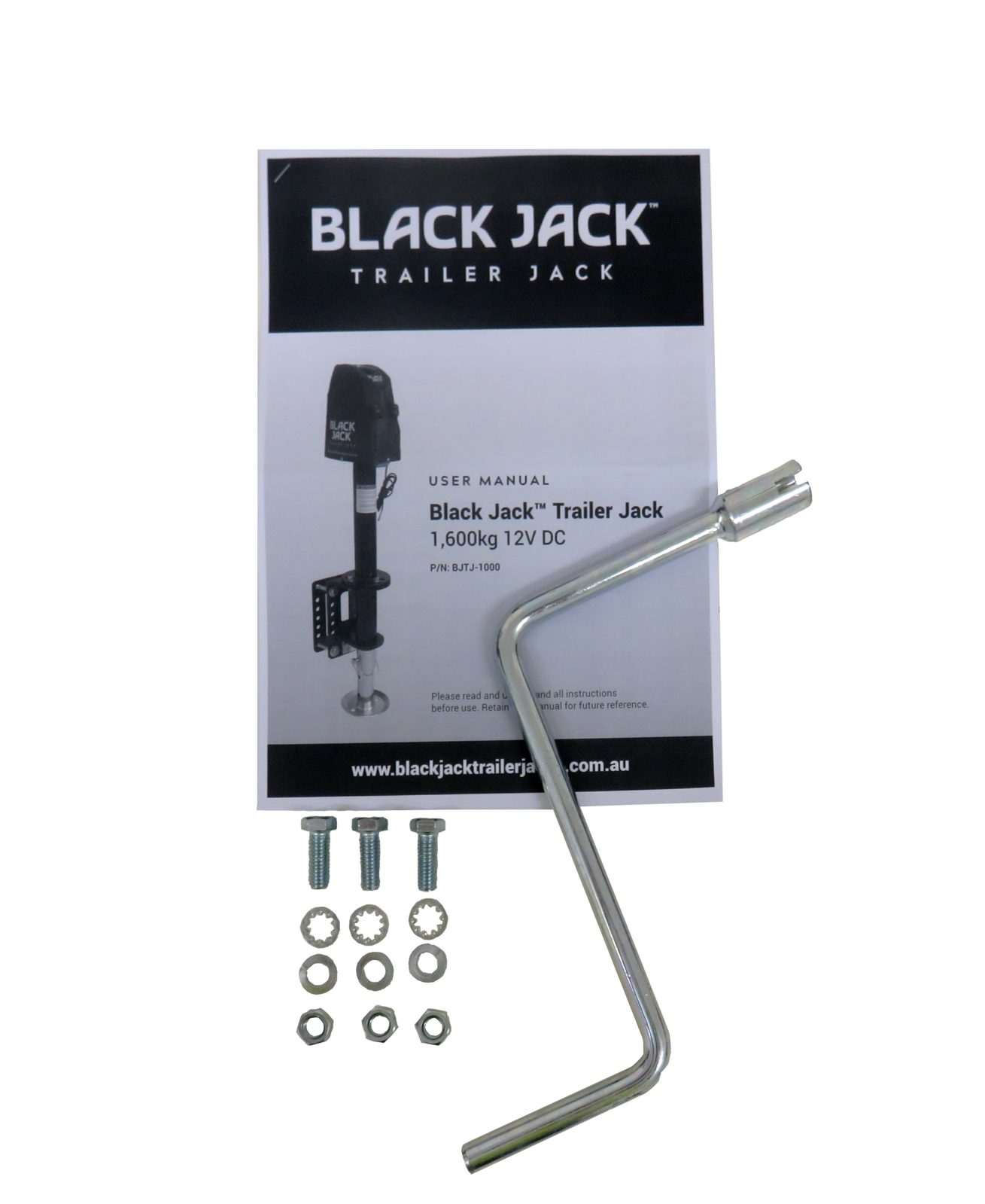 Black Jack Electric Trailer Jack Bundle with Harness kit & Redfoot