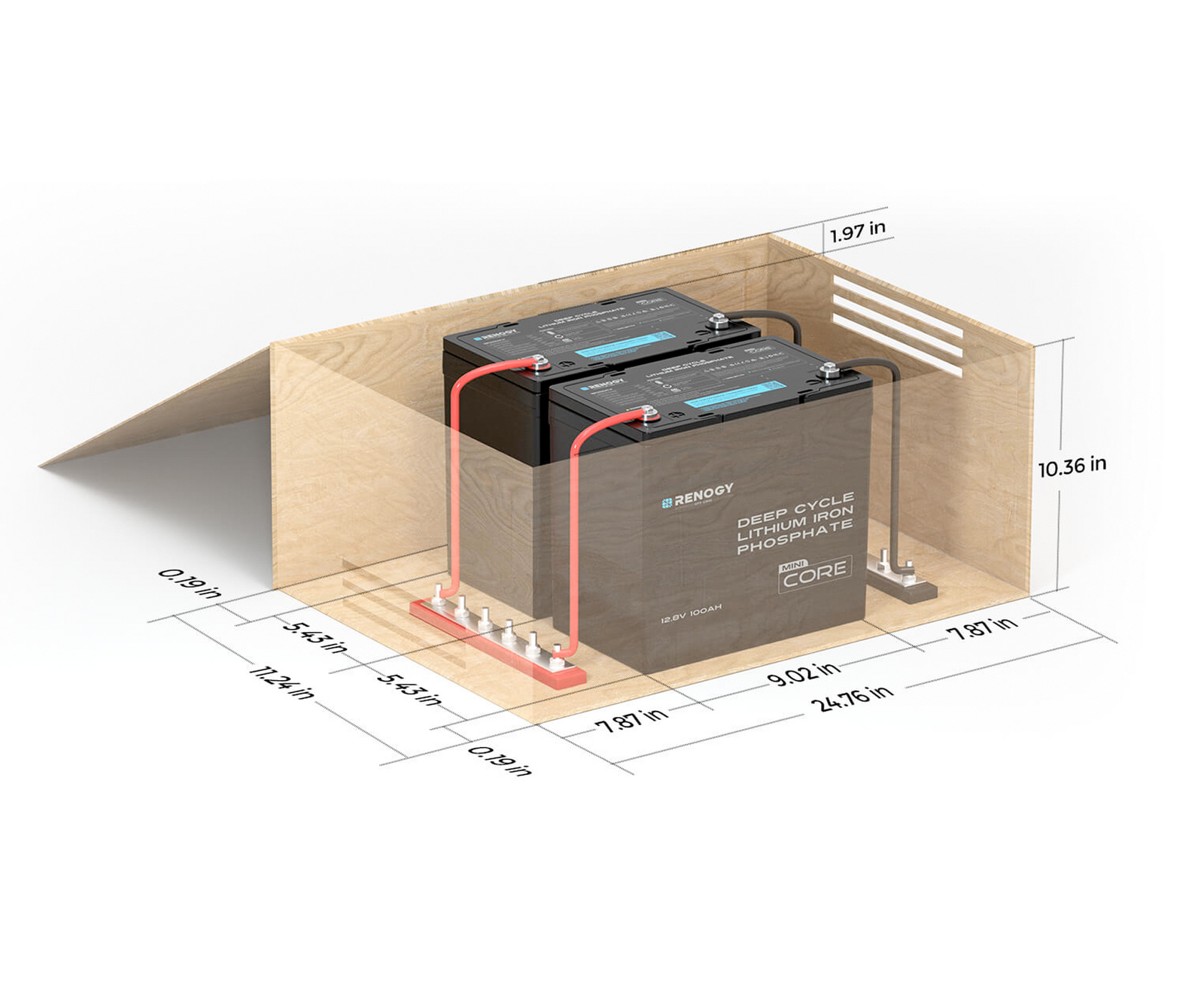 Renogy 12V 100AH Deep Cycle AGM Battery – Off-Grid, RV, Solar, Marine, 500 Cycles