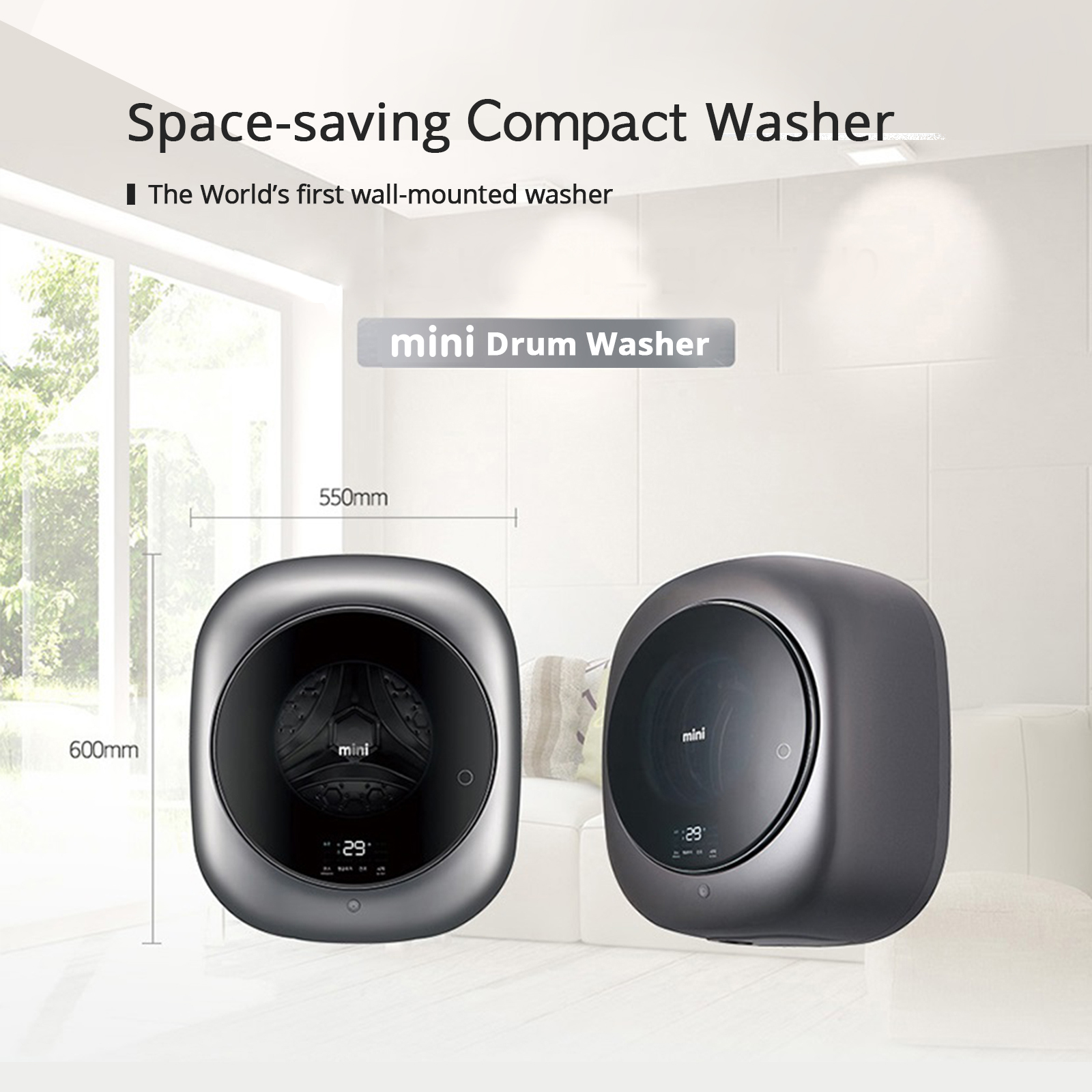 Winia (Daewoo) 2.5kg Wall Mountable Mini Washer 240V
