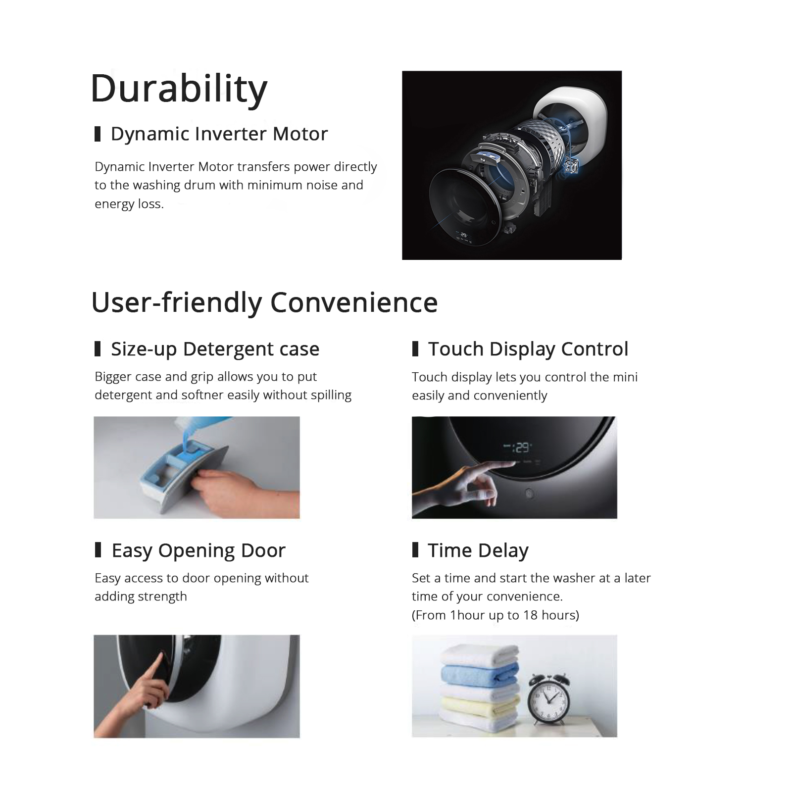 Winia (Daewoo) 2.5kg Wall Mounted Mini Washing Machine & Dryer Combo