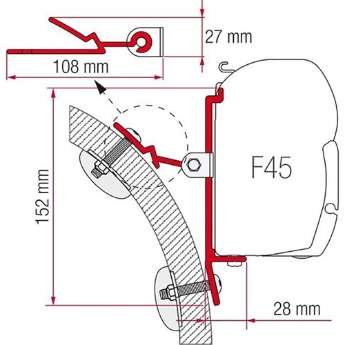 FIAMMA SHORT ROOF BRKT C 02097-01-