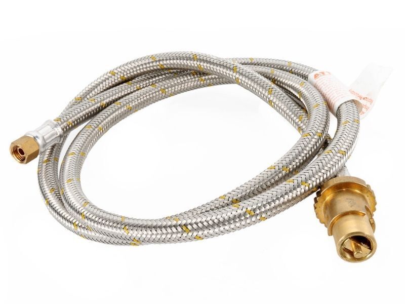 Gas Stainless Steel Hose 1.2m - Bayonet X 1/4" Inverted Flare