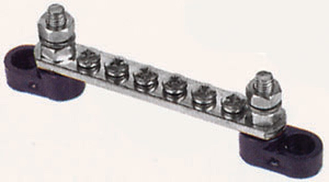 BUS BAR - 6 WAY - 2 STUD 75A