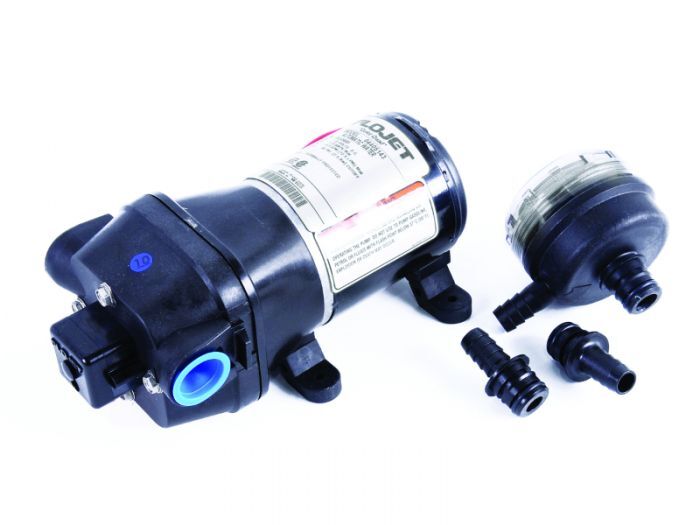 FLOJET 12V PUMP &FILTER-1/2BRB NEEDS NO ACCUMULATOR