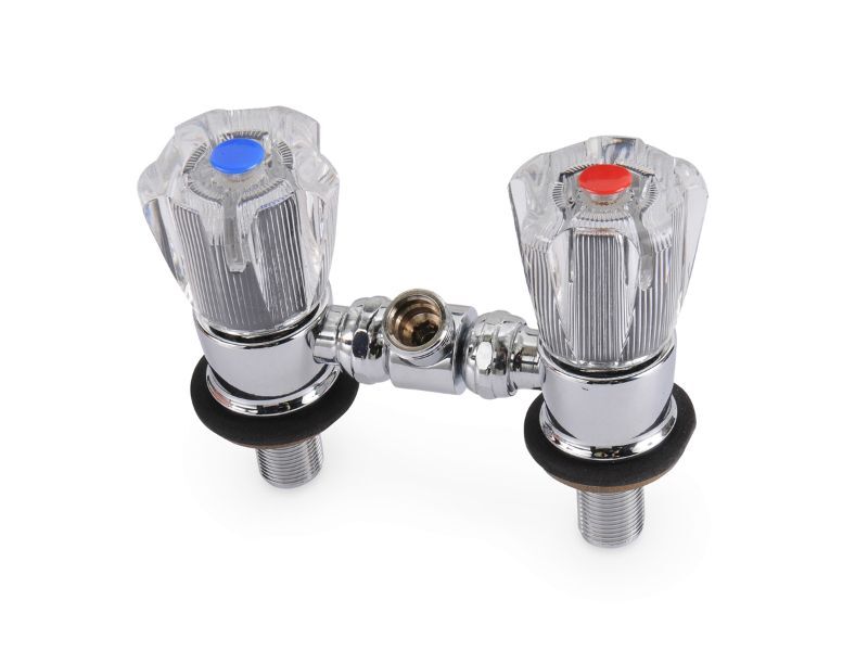 H/C SHOWER MIXER ONLY CHROME W CRYSTAL HANDLES