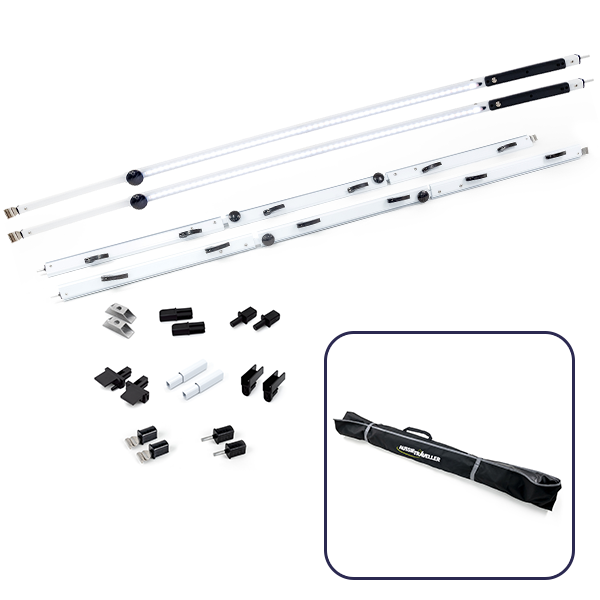 Aussie Traveller White Anti-Flap Kit (AFK) Pro+ Bundle with 2 x Mini LED Curved Rafter