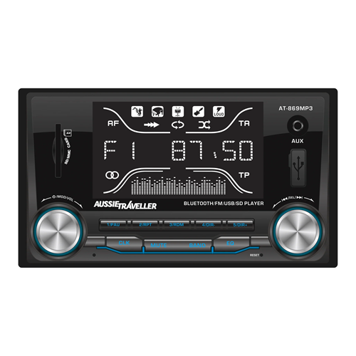 Aussie Traveller Audio Head Unit, Double DIN Mechless
