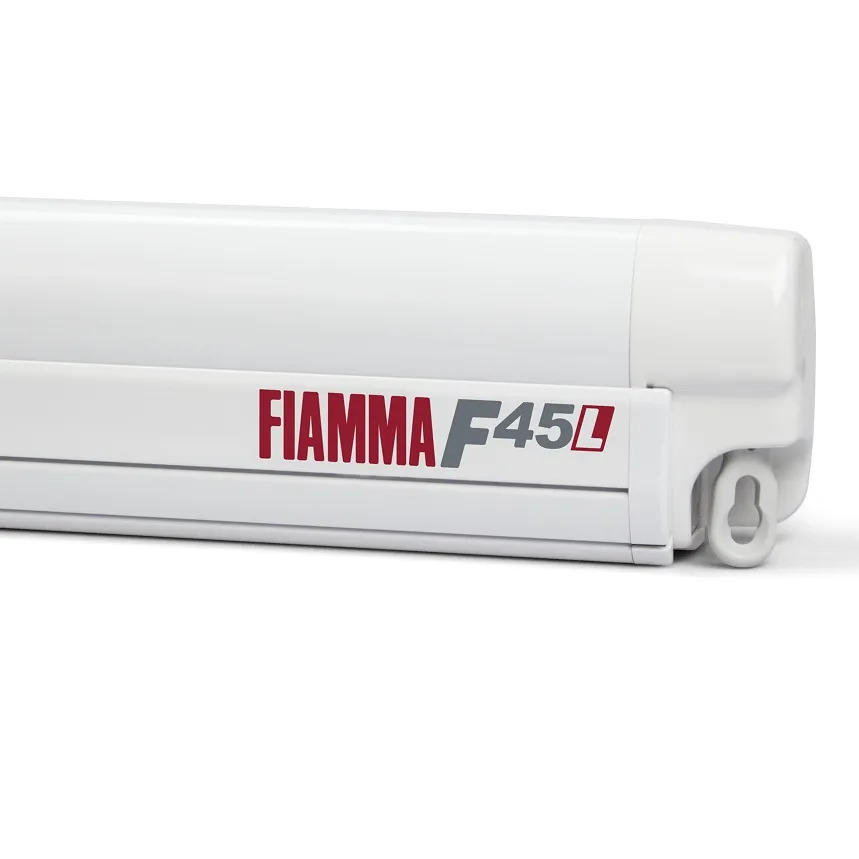 Fiamma F45 L 4.5m White Cassette / Sahara Fabric Box Awning, 06530-01S