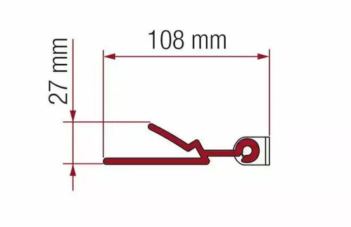 Fiamma Awn Short Roof Install Bracket "C" (1pc). 02097-01