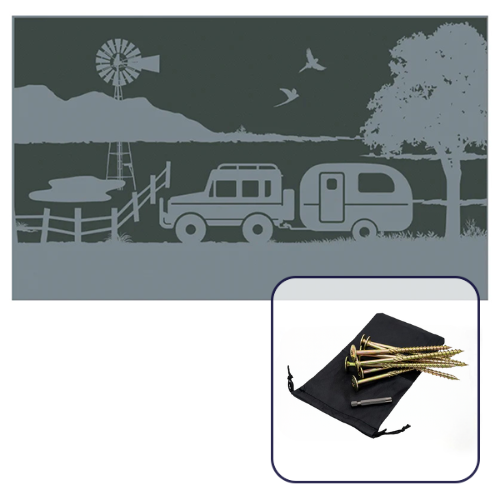 ACM 4x2.4m Free Camping Annexe Mat Grey/Charcoal