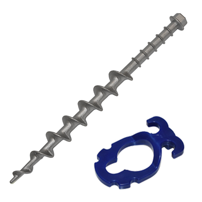 Large Alloy Screw In Peg with ABS Guyrope Holder Clip. PEG-A-29