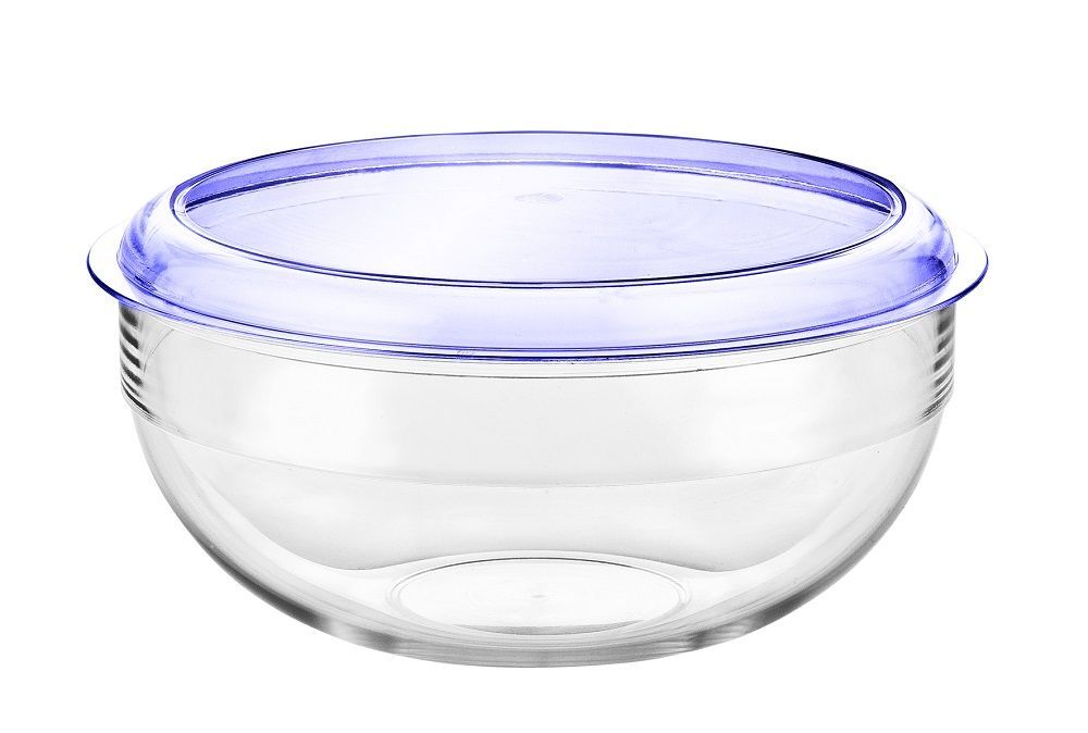 Palm Tritan Salad Bowl 25cm w/ Blue Lid 26.5cm. pm305