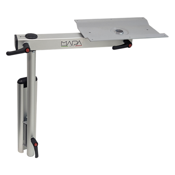 Nuova Mapa Onda Swivel Aluminium Table Leg, Silver Anodized. # 0612100