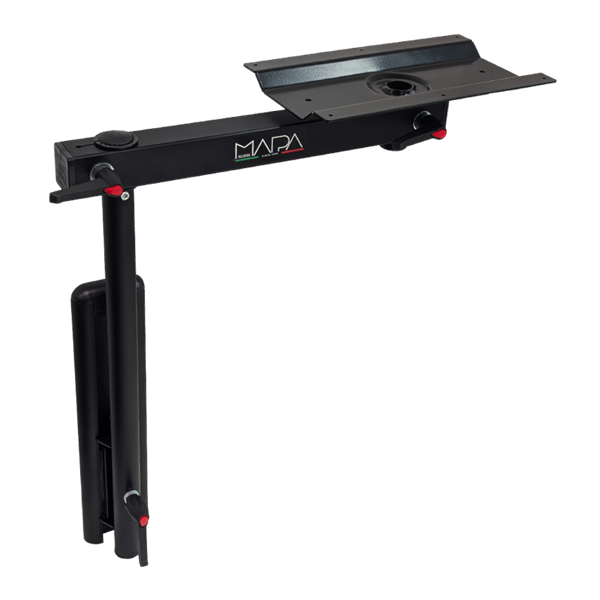 Nuova Mapa Onda Swivel Aluminium Table Leg, Black Anodized. # 0612100/AON05