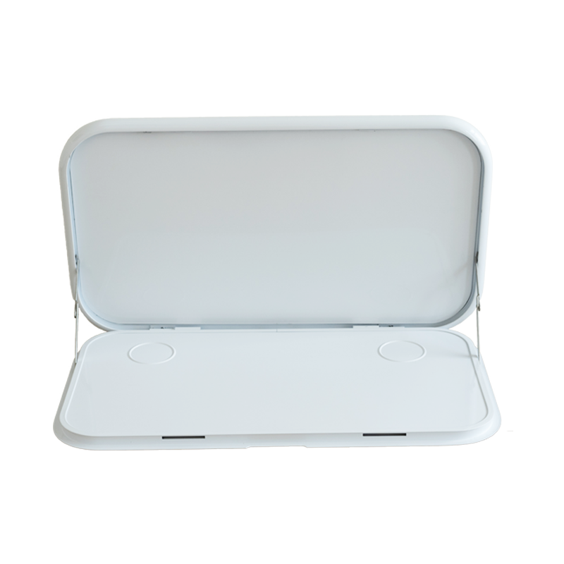 Caravan Picnic Table White 4RC with LED Lighting & Backing Plate - 800 x 445mm