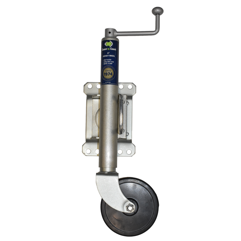 COAST 6" Jockey Wheel (750Lb) + Swivel Clamp. BD-03A2