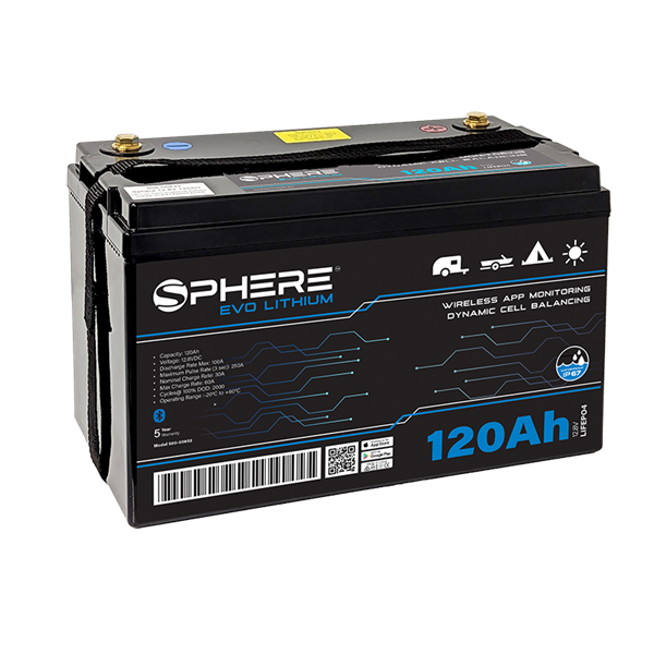 Sphere 120AH EVO Lithium Battery with Bluetooth