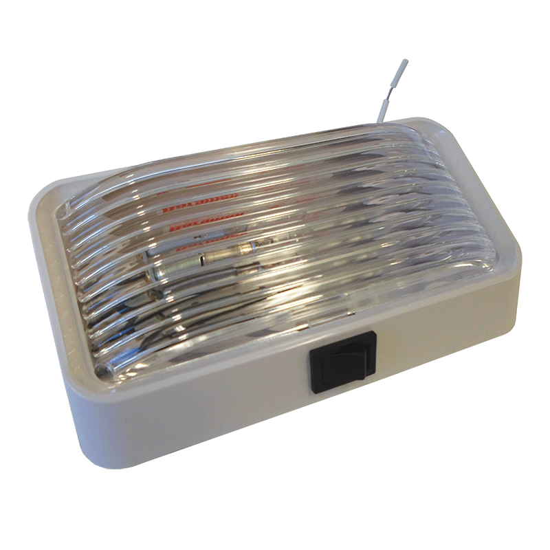 PORCH LIGHT C/W SWITCH WHITE BASE-CLEAR LENS 12V. 3078517