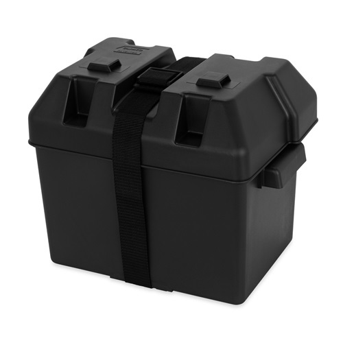 Camco Battery Box - Small. C/W Lid + Strap 273L x 184D x 200H. # 55362