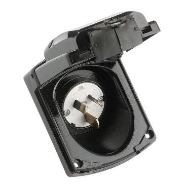 CLIPSAL BLACK EXTERNAL 15AMP POWER INLET. CLI435VFS15BK