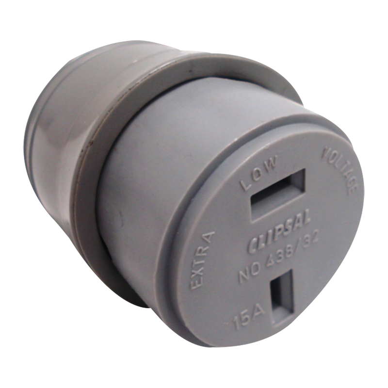 CLIPSAL 438/32 FIXED POLARITY CORD SOCKET GREY. CLI438/32GY