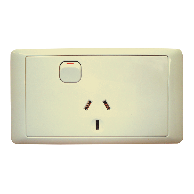 CMS SINGLE BEIGE 10AMP POWER OUTLET W/20AMP INSTALL COUPLERS. J16.1BG