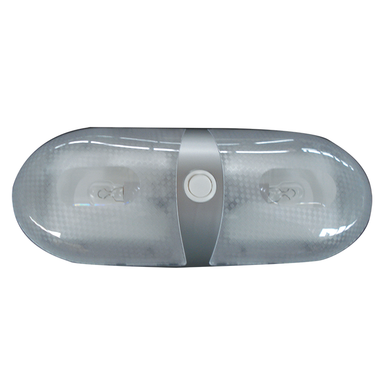 DUAL INTERIOR DOME LIGHT (SILVER) WITH ON/OFF ROCKER SWITCH. 86862S