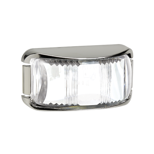 L.E.D Front End Outline Marker Lamp White - Chrome Base. 91612C