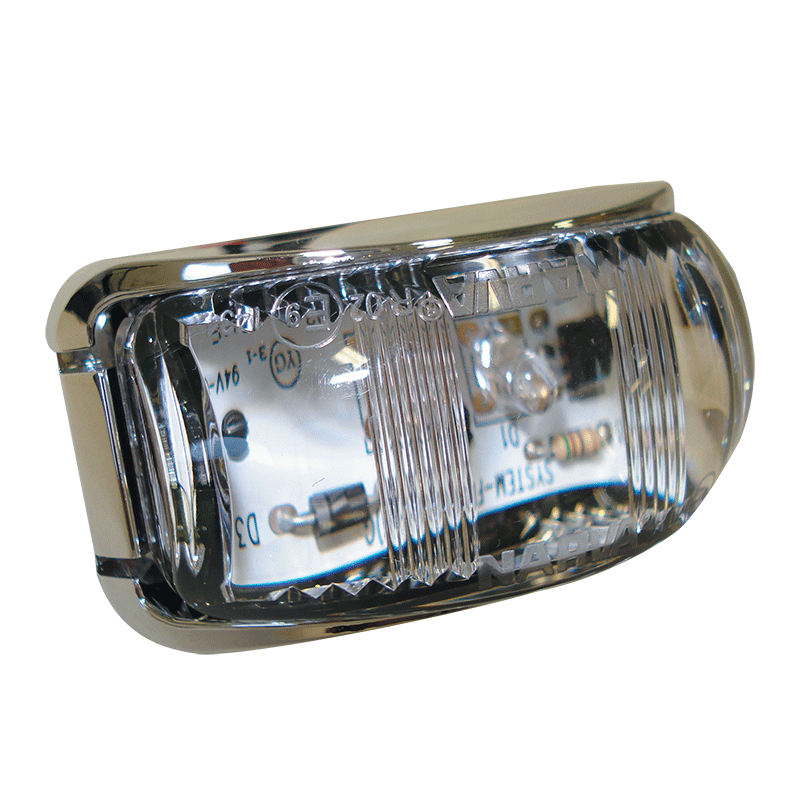 L.E.D Rear End Outline Marker Lamp Red - Chrome Base. 91632C