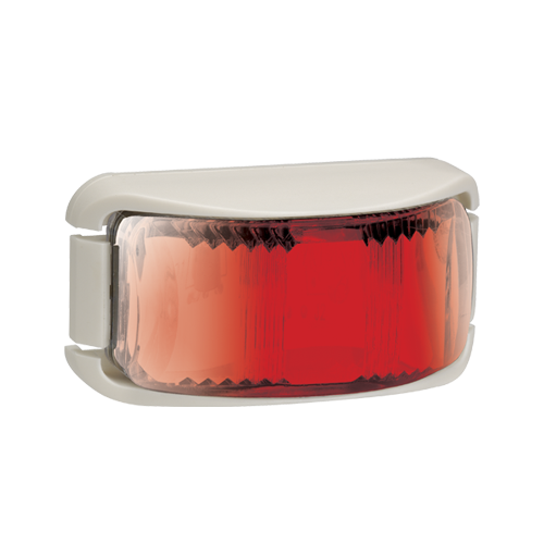 L.E.D Rear End Outline Marker Lamp Red - White Base. 91632W