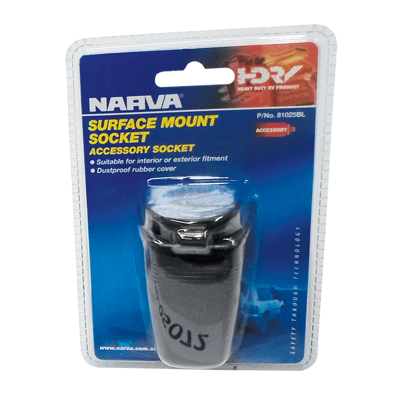 SURFACE MOUNT ACCESSORY SOCKET H/D BLK 20A 12V. 81025BL