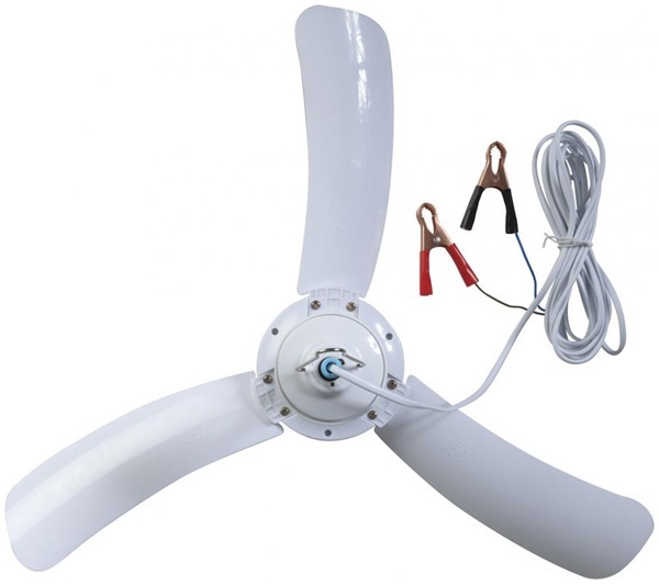 ROVIN Portable 12V Ceiling Fan with Battery Clips - 700mm DIA. TAA140