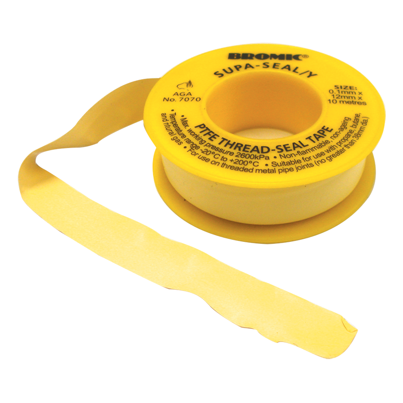 Yellow Gas Seal Tape 12MM x 10M ROLL. 7170381 LCE-BGT