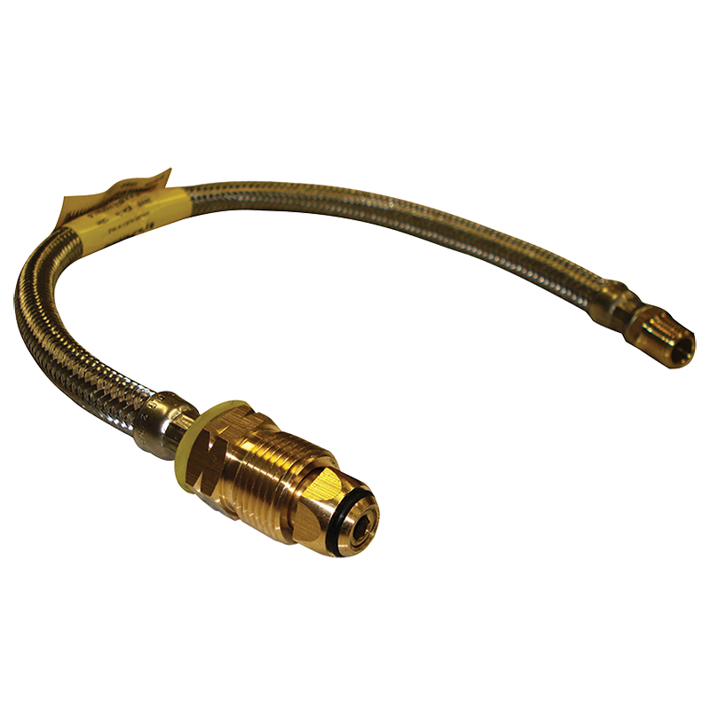 8MM S/S FLEXIBLE HOSE 450MM FOR SINGLE BOTTLE KITS. 6SCA0450/FPT1500