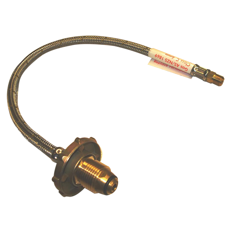 S/S Flexible Hose 450mm with H/Wheel for Double Bottle Kit Pol X 7/16" I/Flare. FPT1530