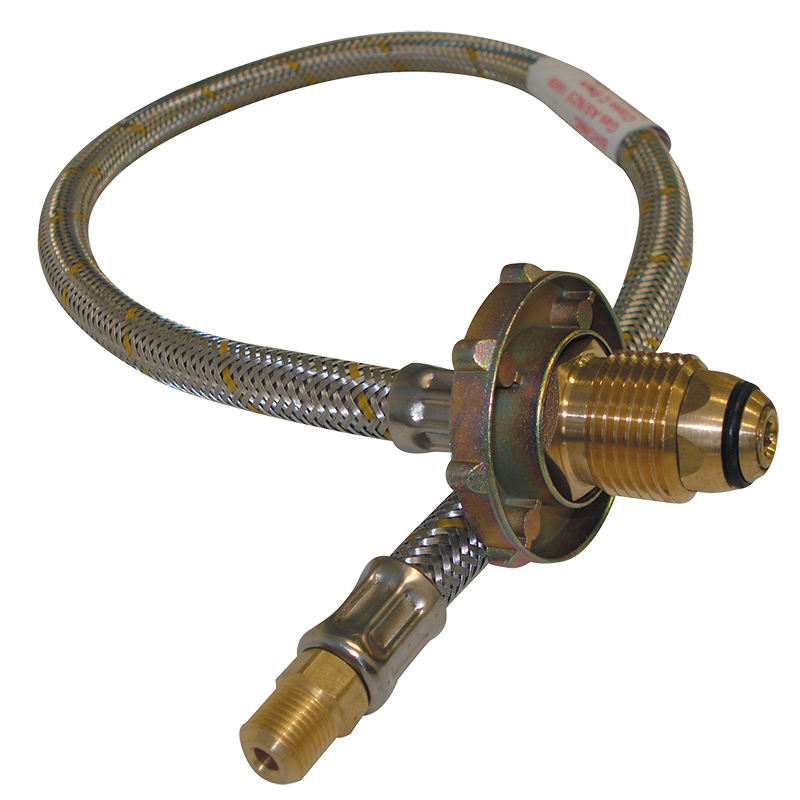 S/S Flexible Hose 600mm with H/Wheel for Double Bottle Kit Pol x 7/16" I/Flare. FPT1532