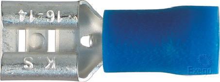 Narva 6.3 x 0.8mm 100 Piece Vinyl Crimp Terminal Female Blade, Blue