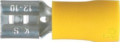 Narva 6.3 x 0.8mm 100 Piece Vinyl Crimp Terminal Female Blade, Yellow