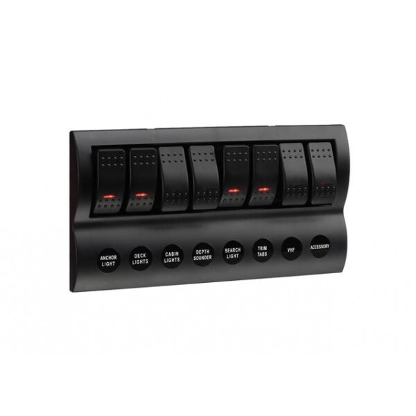 Narva 8-Way 12/24V LED Switch Panel with Fuse Protection