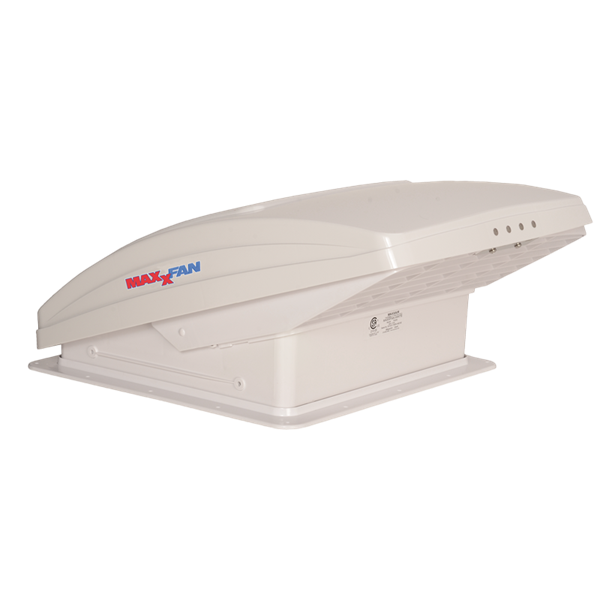 Maxxfan Deluxe with Rain Dome, Thermostat, Power Lift & Remote - WHT.00-07000KIA