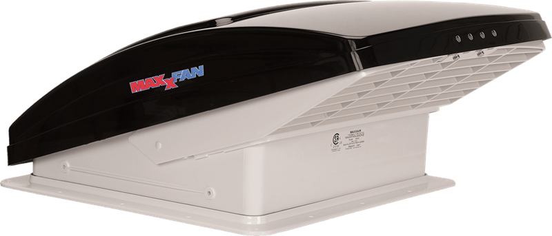 Maxxfan Deluxe - Smoke Rain Dome, T/Stat, Power Lift and Remote. 400x400mm. 00-07500Ki40A