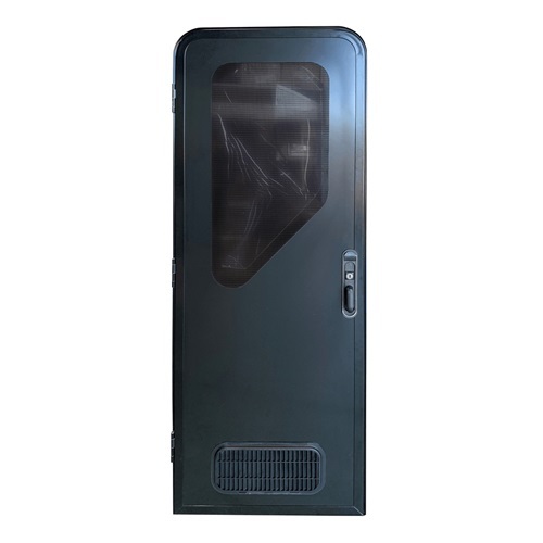 Aussie Traveller 945x945 Round Corners Left Hand Hinge Black DC Door