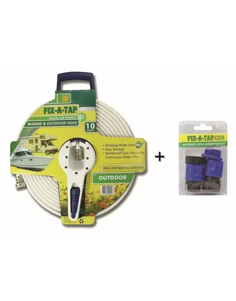 Marine & Outdoor Water Hose 10mt + Hose Fitting Kit.