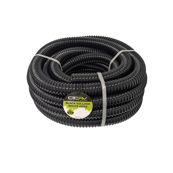 Coast RV Black Sullage Waste Hose, 10m Roll - 32mm I.D.